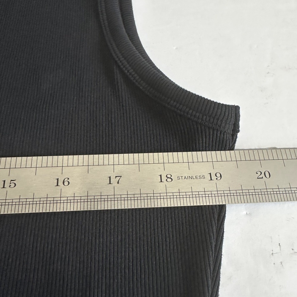 NWT Abercrombie & Fitch Minimalist‎ Black Fitted Slash Button-Through Tank Top L - Picture 6 of 9